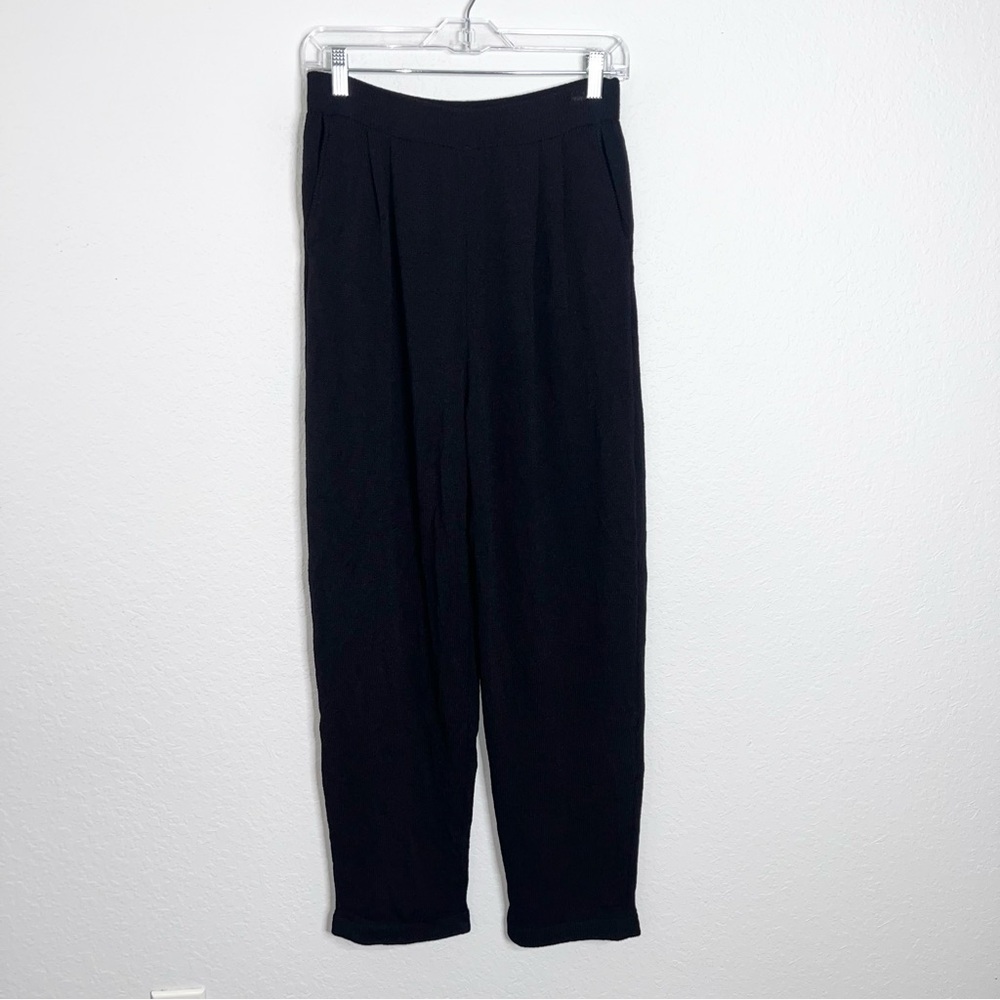 St. John Santana Knit Pants Women’s 8 Wool Blend Pull On Tapered Black M